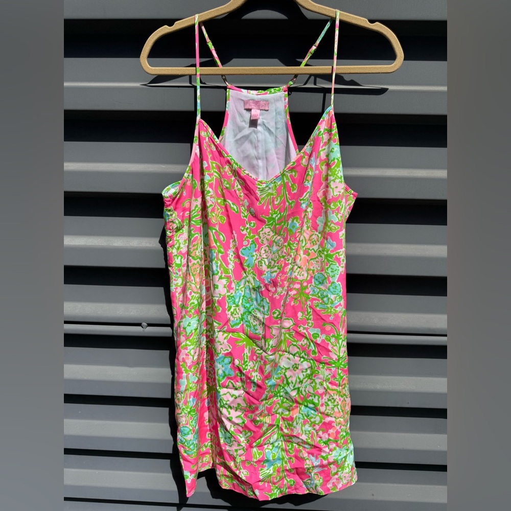 Lilly Pulitzer Vibrant Pink and Green Women's Dress short